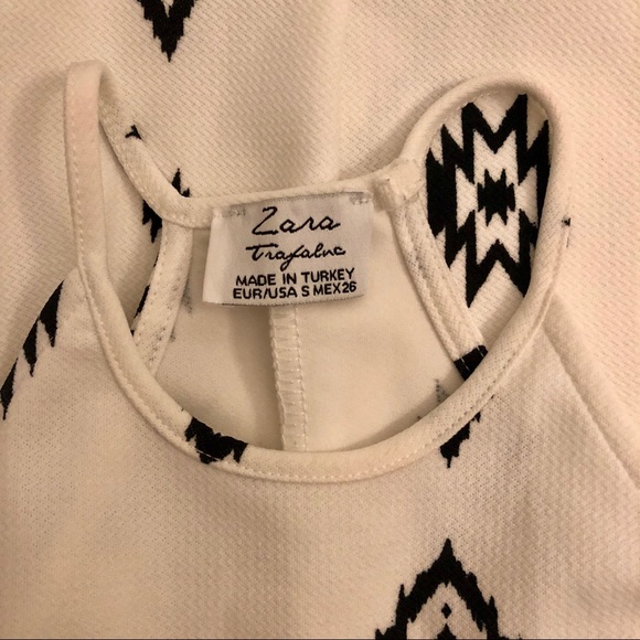 ZARA Black & White Patterned Sun Dress Size S - Picture 5 of 5
